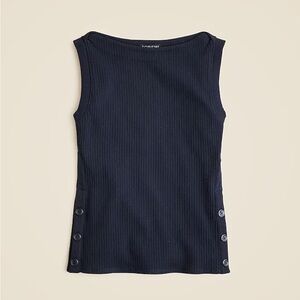 New J. Crew Premium rib side-button top